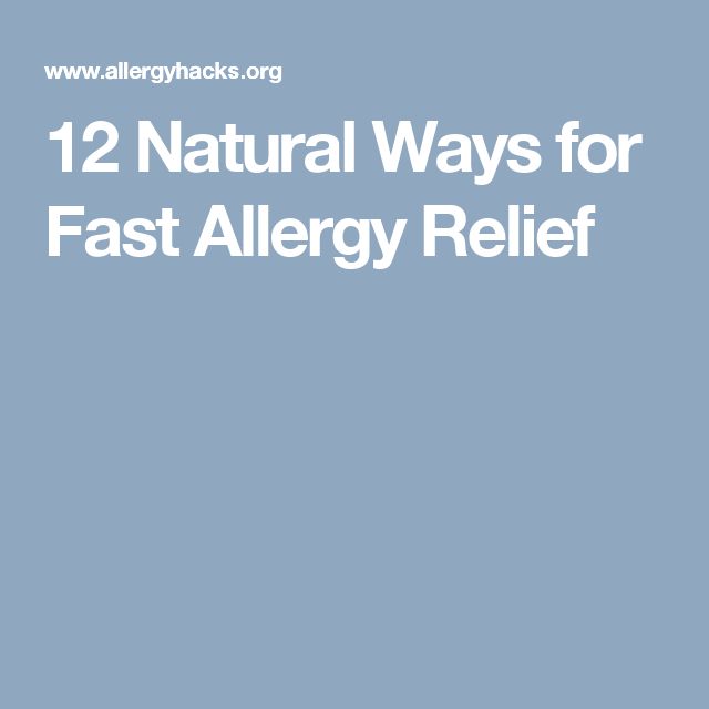 12 Natural Ways for Fast Allergy Relief