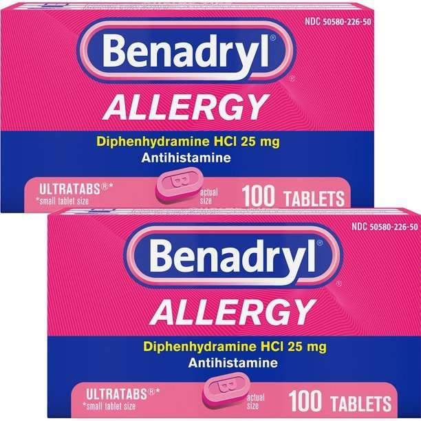 (2 Pack) Benadryl Ultratab Antihistamine Allergy Medicine ...