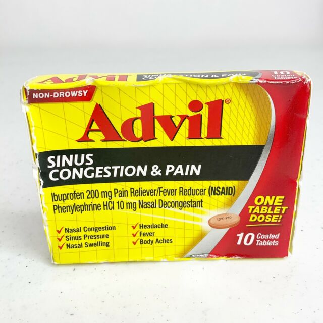 Advil Sinus Congestion And Pain Relief Non Drowsy 10 ...