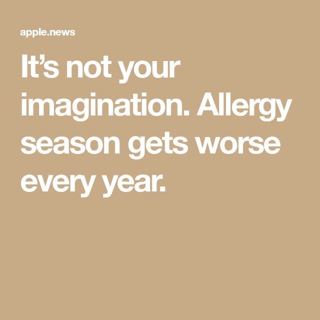 Allergy Season 2020