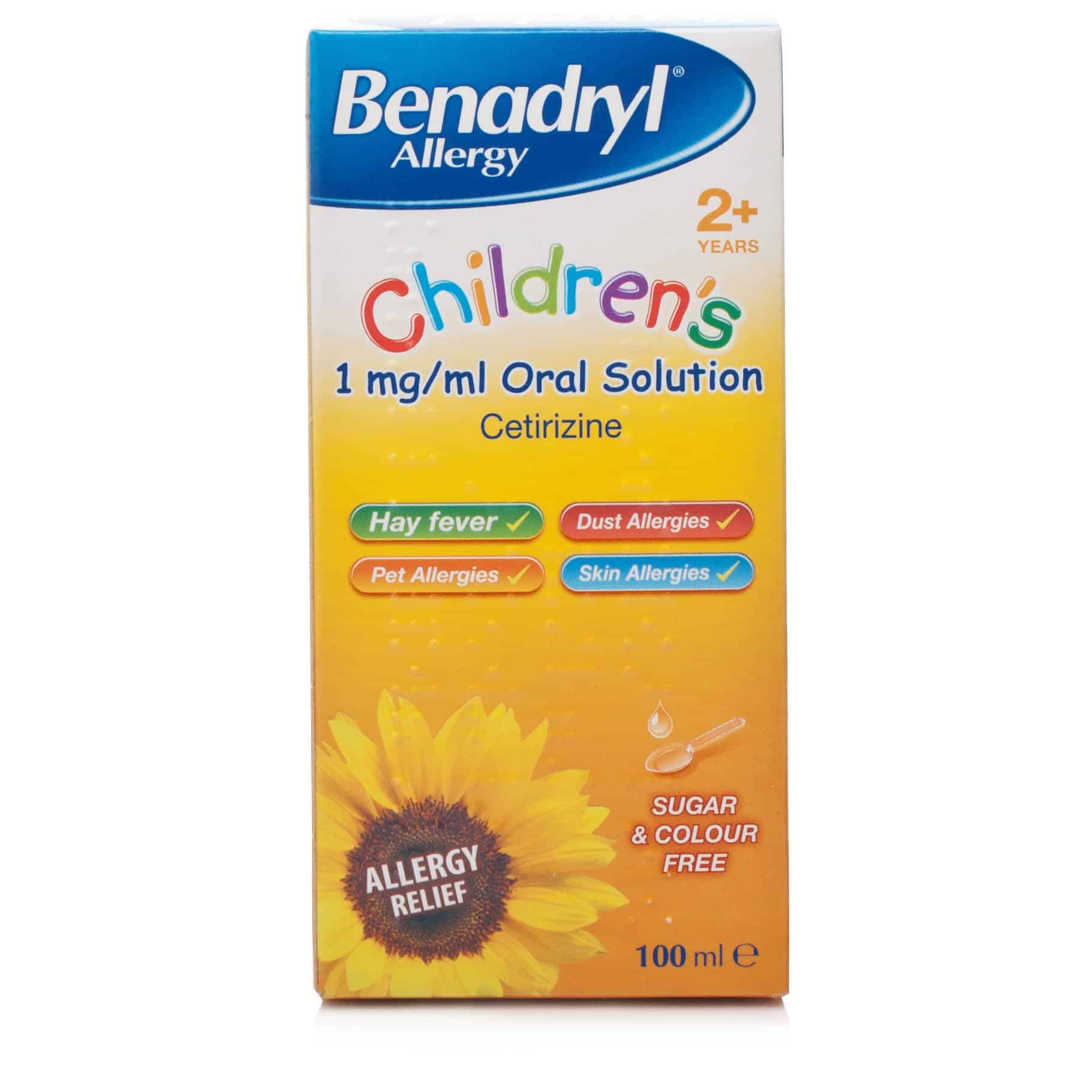 Benadryl Allergy Childrens 1mg/ml Oral Solution (100ml Bottle ...