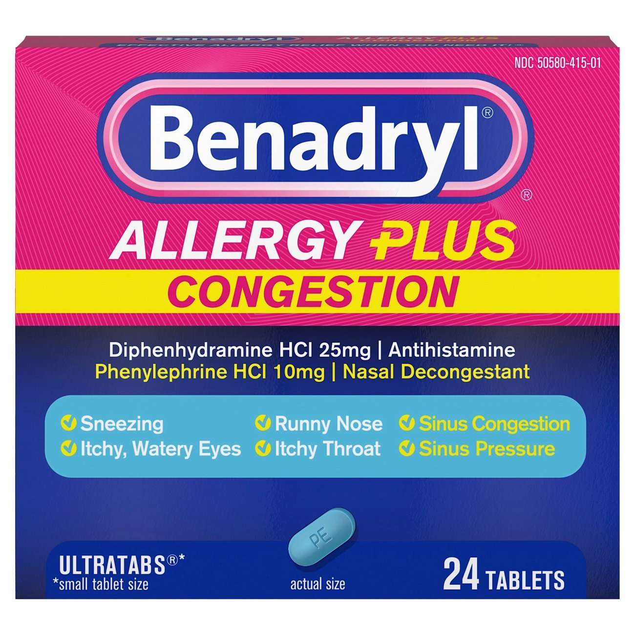 Benadryl Allergy Plus Congestion Ultratabs Tablets
