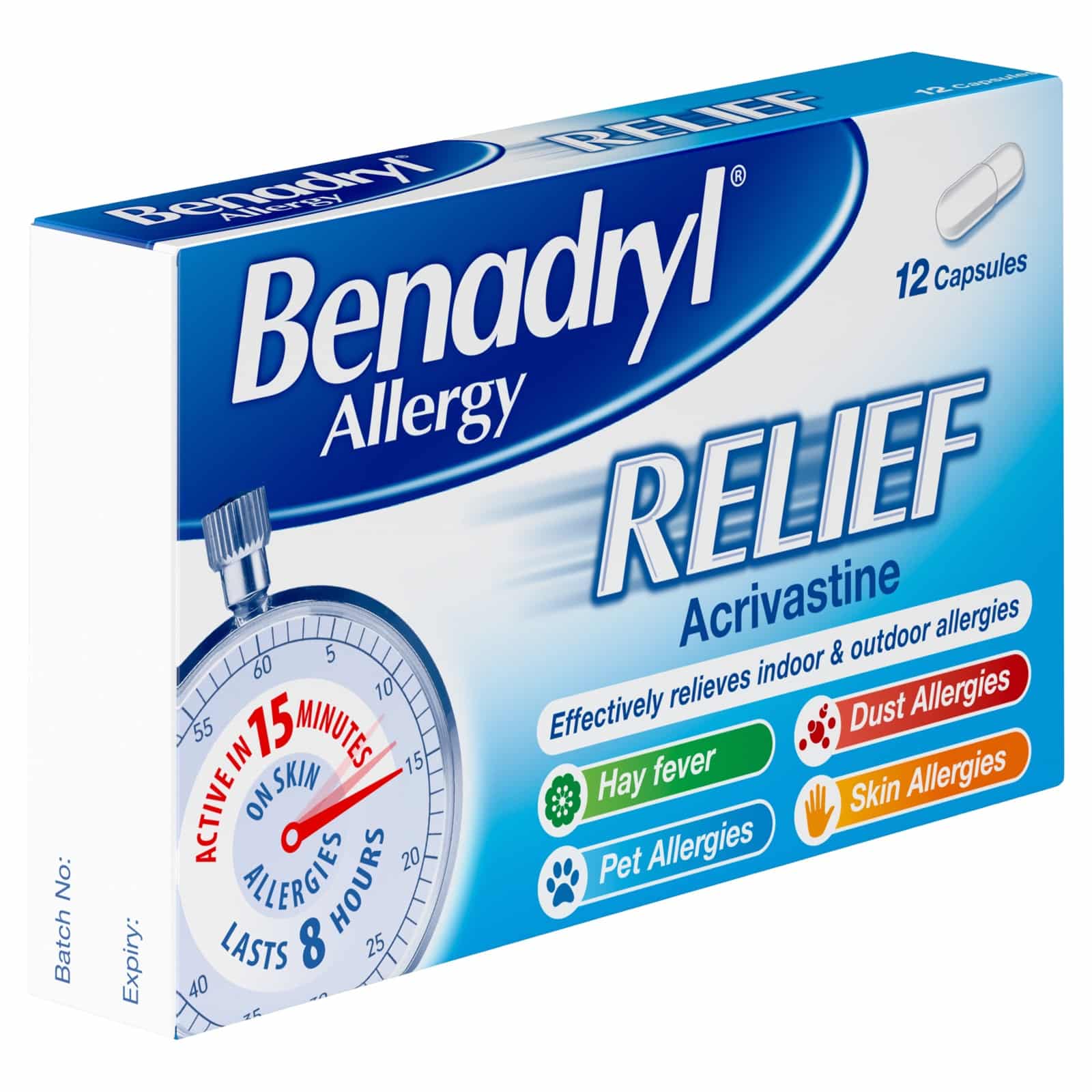 Benadryl Allergy Relief Capsules For Symptoms Of Hay Fever &  Other ...