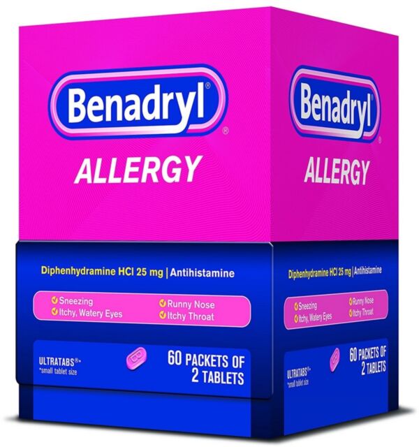Benadryl Allergy Ultratab Packet Dispensers 60 ea (Pack of 2)