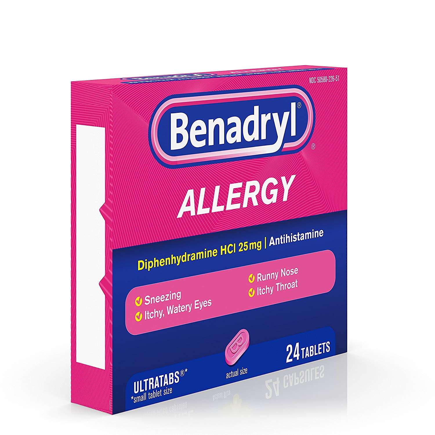 Benadryl Allergy Ultratabs Antihistamine Allergy Relief, 24ct