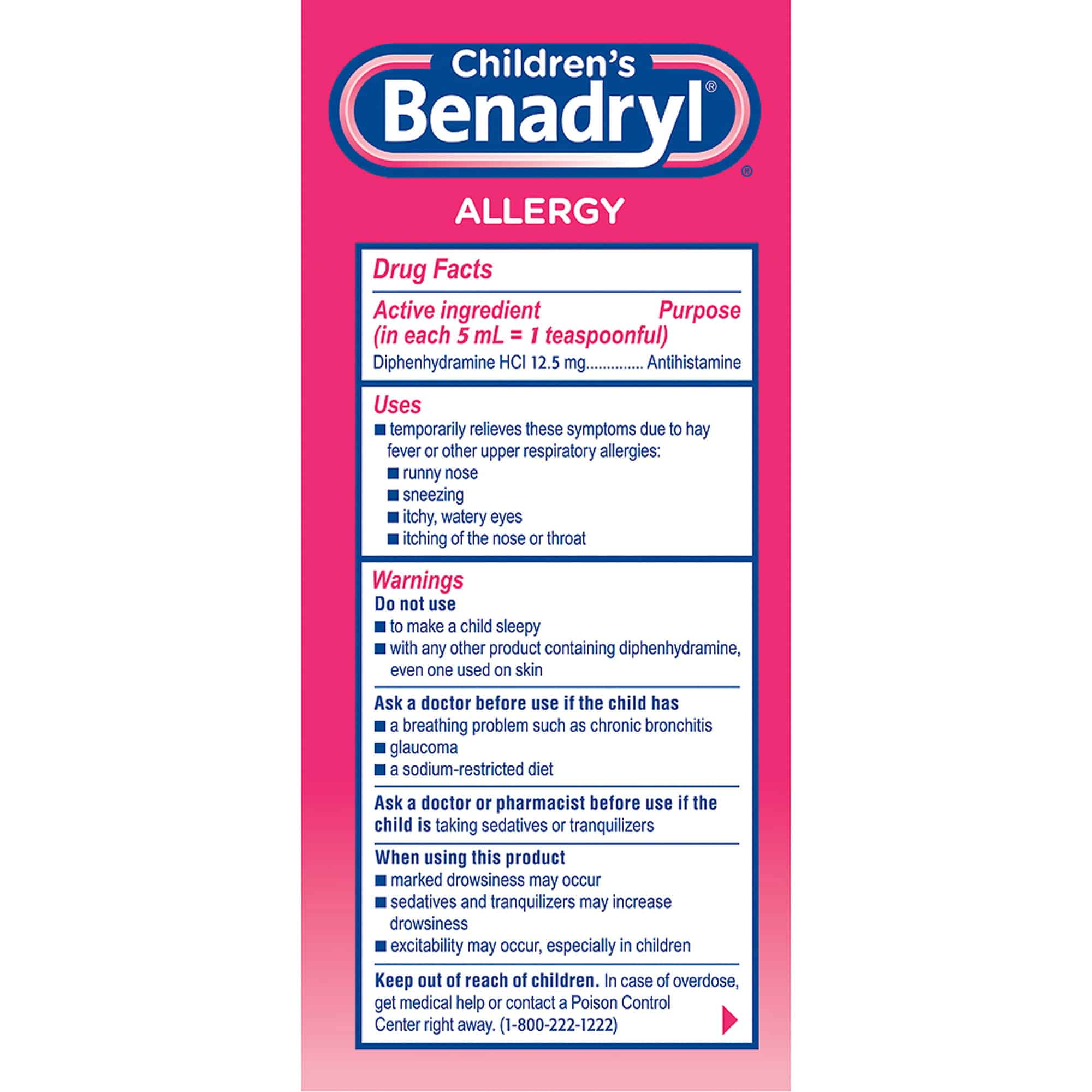 Benadryl For 3 Year Old