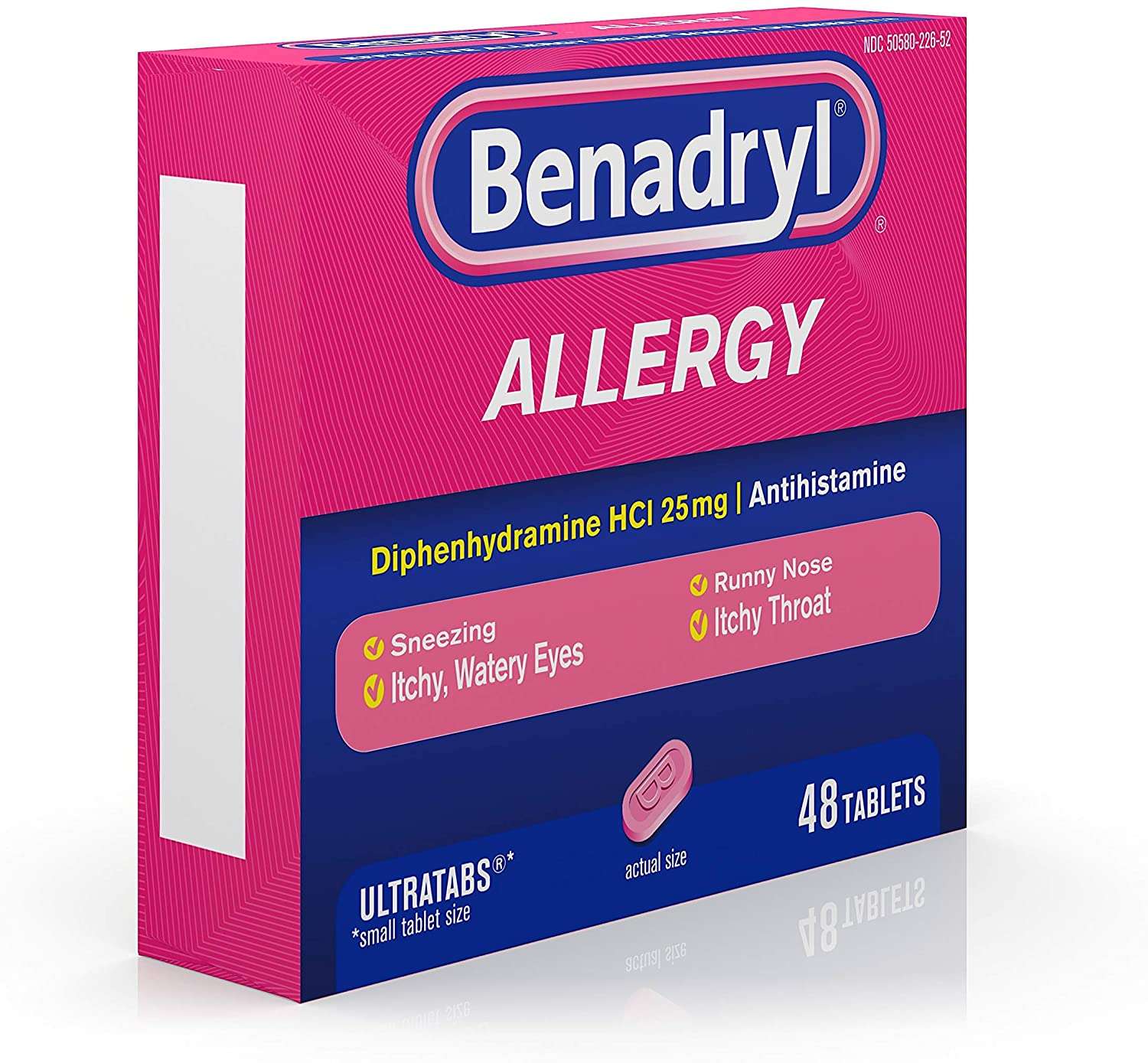 Benadryl Ultratabs Allergy Medicine, Diphenhydramine HCl ...