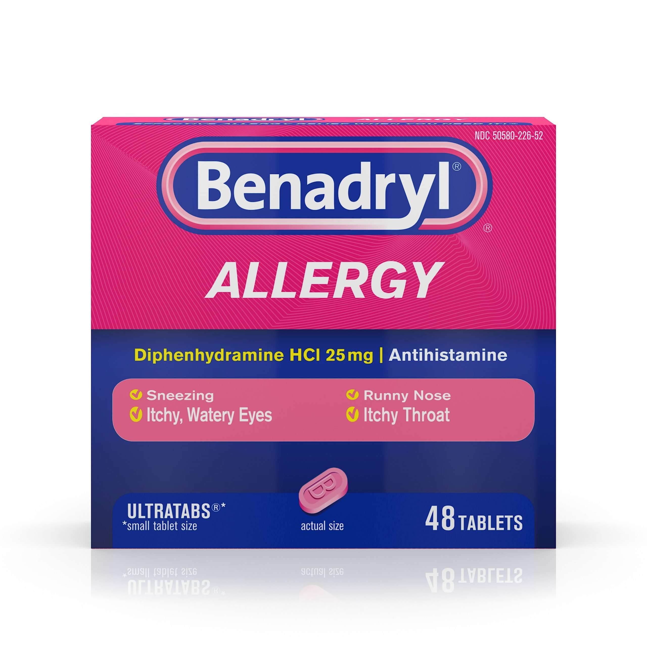 Benadryl Ultratabs Antihistamine Allergy Medicine Tablets ...