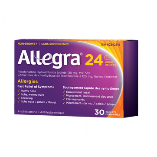 Buy Allegra 24 Hour Fexofenadine Hydrochloride Tablets in Canada
