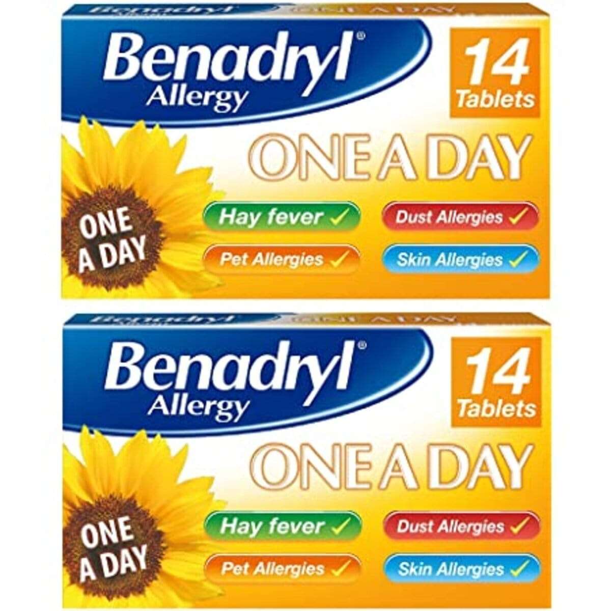 Buy Benadryl Allergy One A Day 10mg Cetirizine Tablets, 14 ...