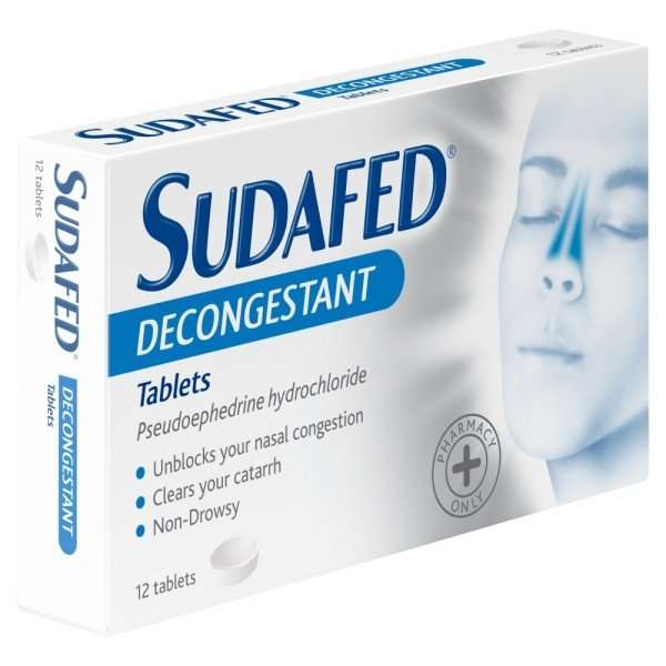 Buy Sudafed Decongestant 12 Tablets