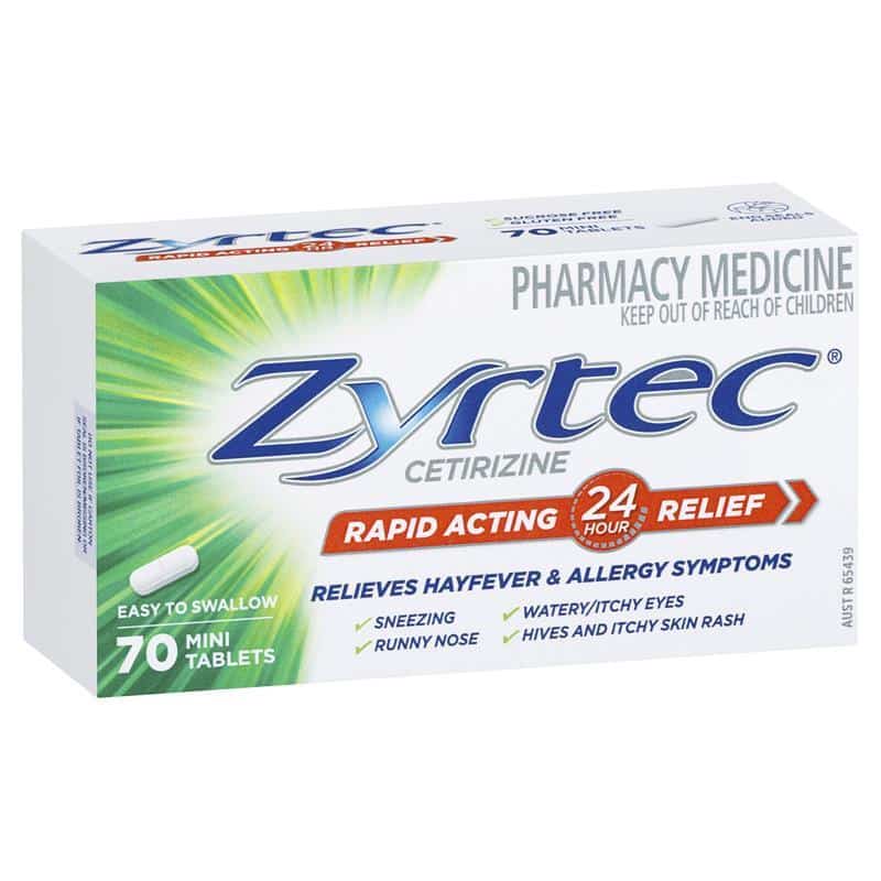 Buy Zyrtec Rapid Acting Antihistamine Allergy &  Hayfever Mini Tablets ...