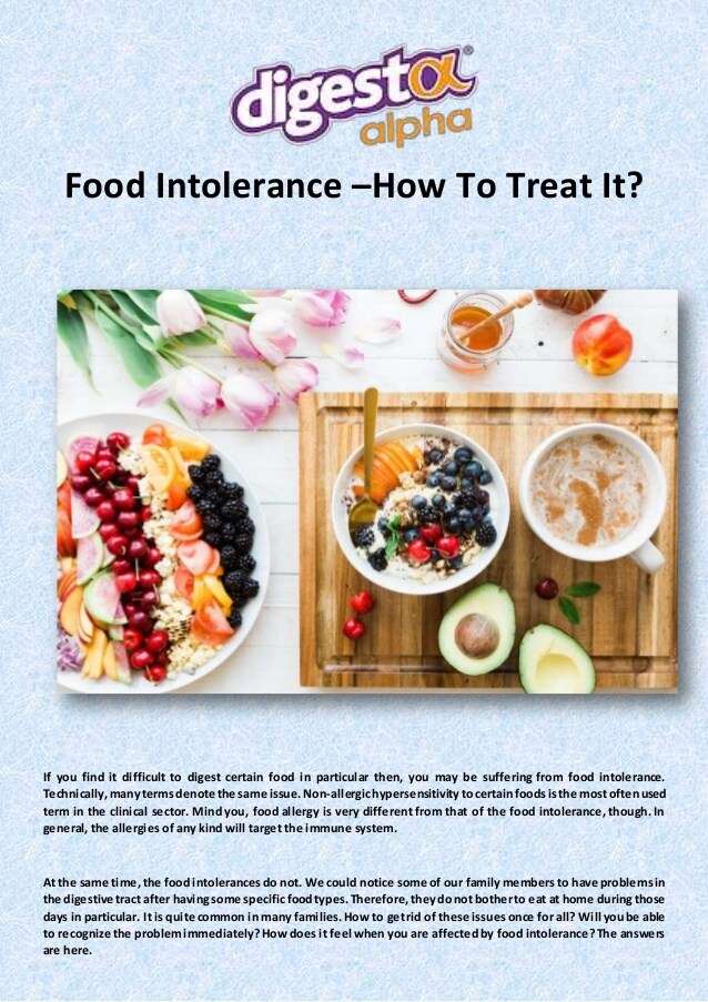 Food Intolerance âHow To Treat It?