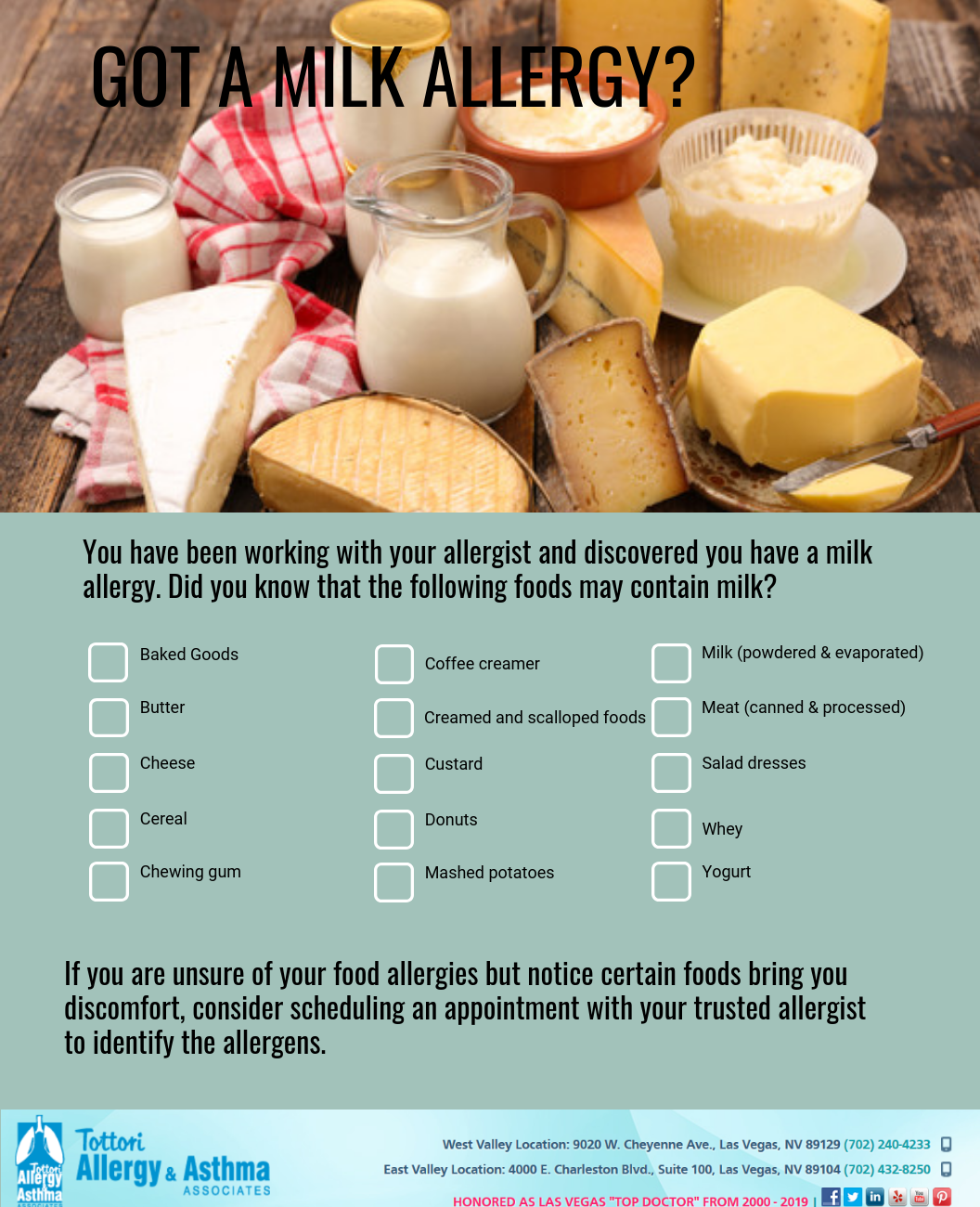 If you have a milk allergy, save this chart to avoid foods ...