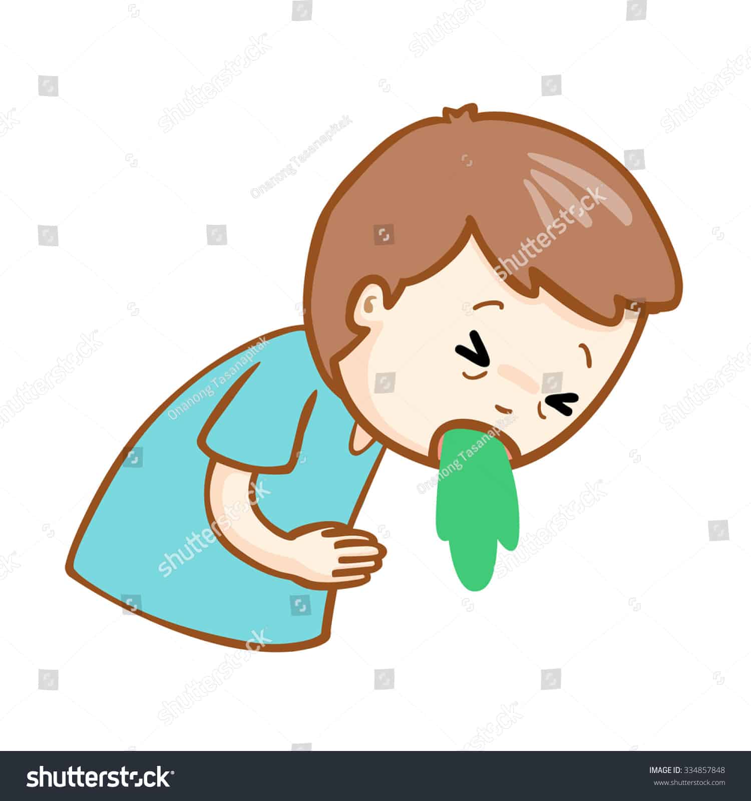 Ill Man Vomiting Because Food Poisoning Stock Vector (Royalty Free ...