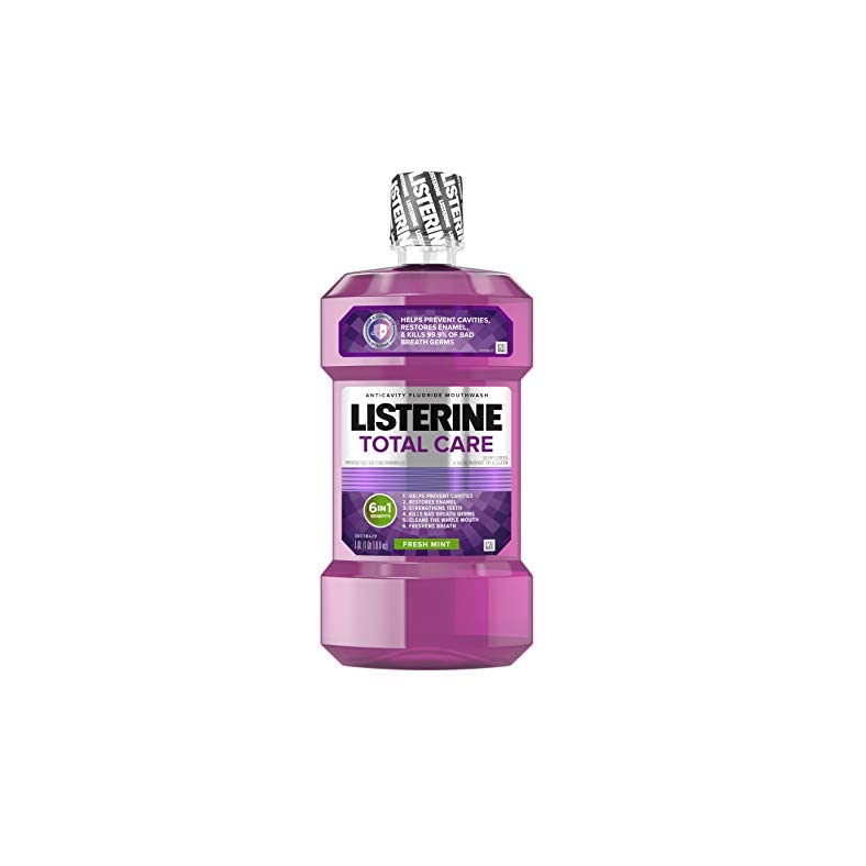 Listerine Total Care Anticavity Fluoride Mouthwash, 6 Benefit Oral ...