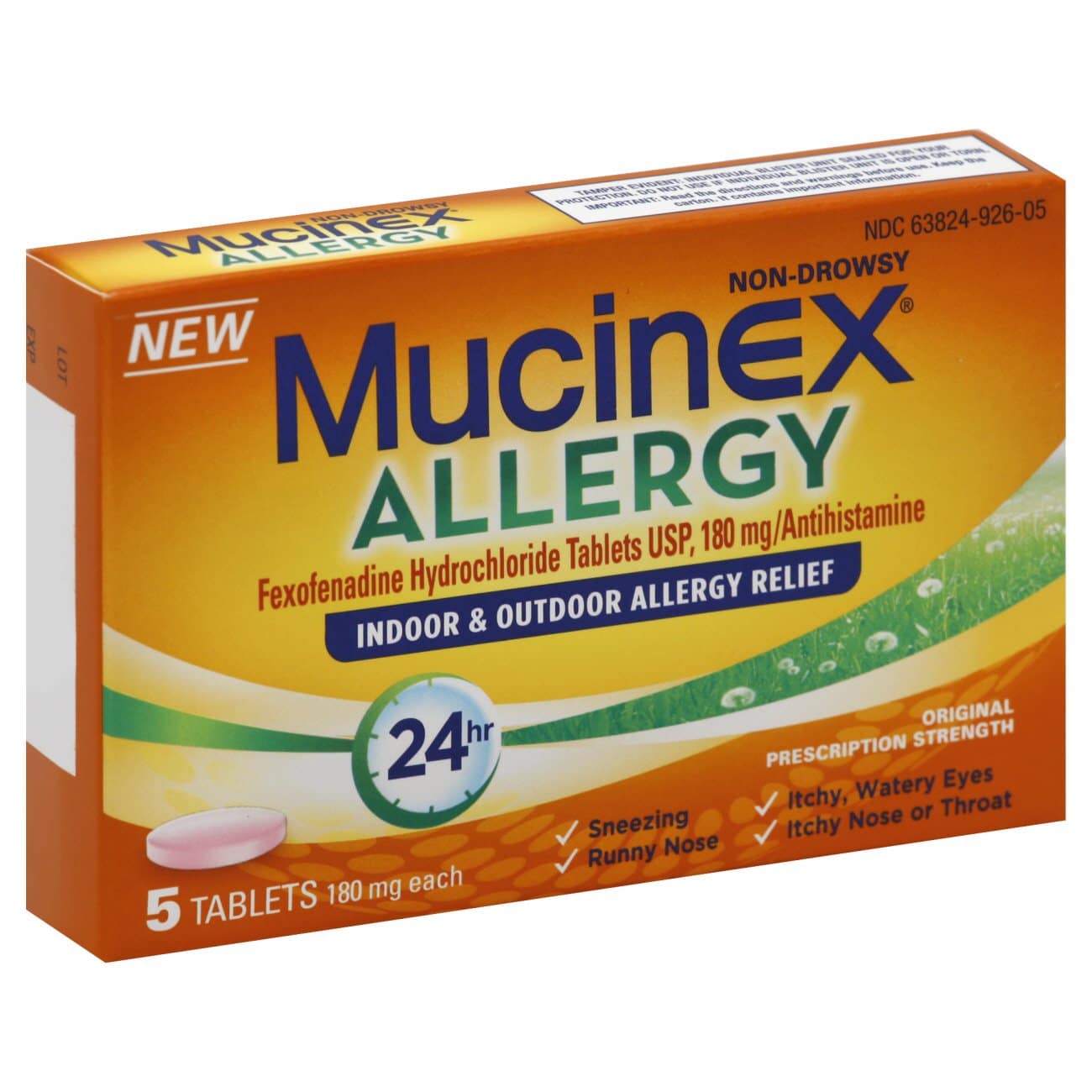 Mucinex Allergy 24 Hour Indoor and Outdoor Allergy Relief Fexofenadine ...