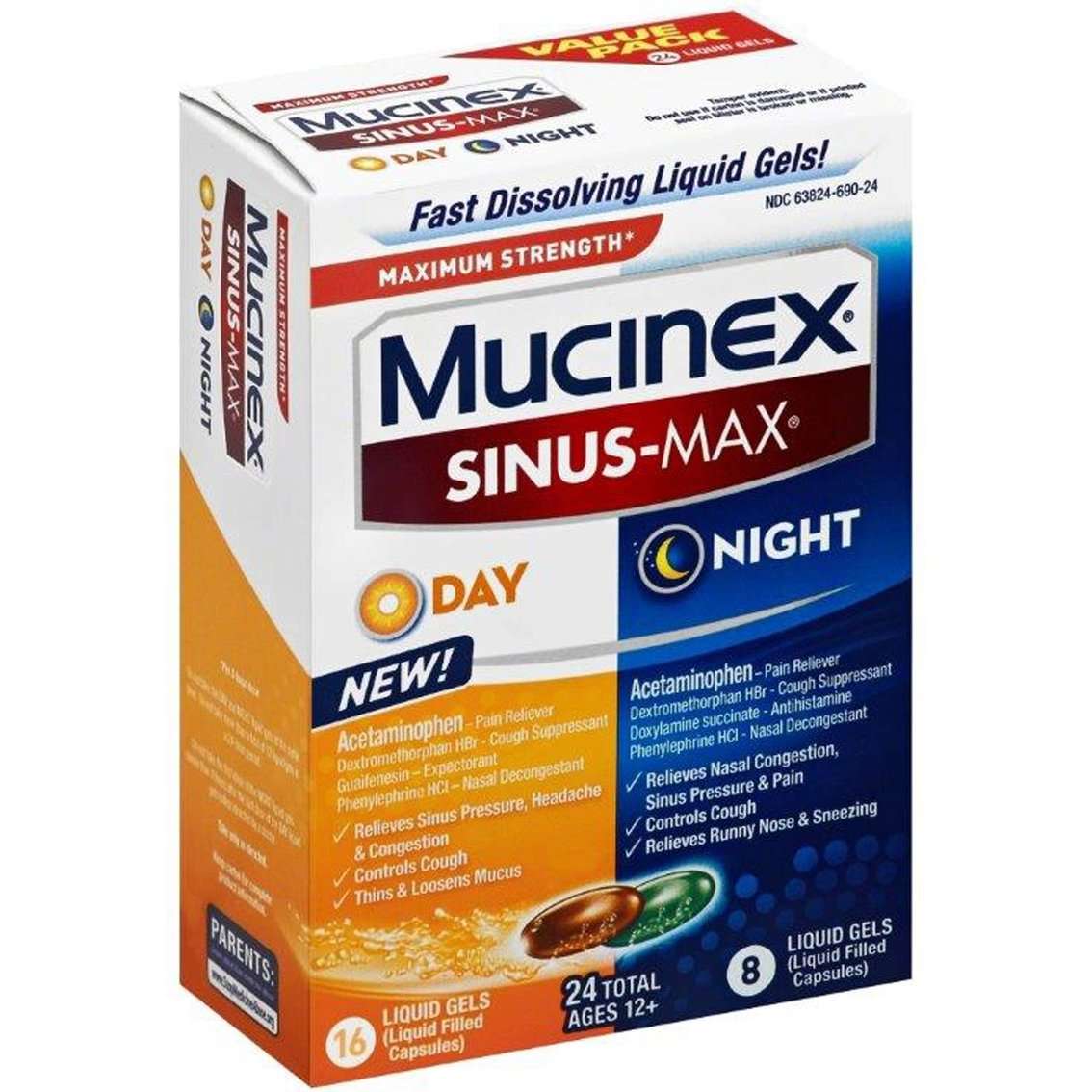 Mucinex Sinus Max Day And Night Congestion And Cough ...