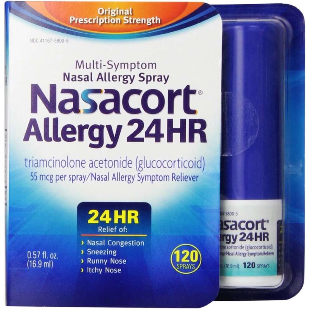 Nasacort Allergy 24 Hour 120 Sprays, 0.57 oz (Pack of 4 ...
