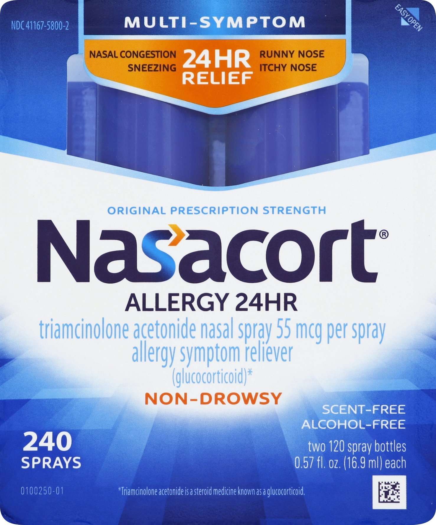 Nasacort Allergy 24HR Nasal Spray for Adults, Non