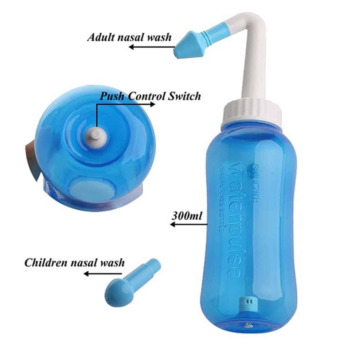 Nasal Pressure Sinus Allergy Relief Neti Pot Nose Wash Cleaner Bottle ...