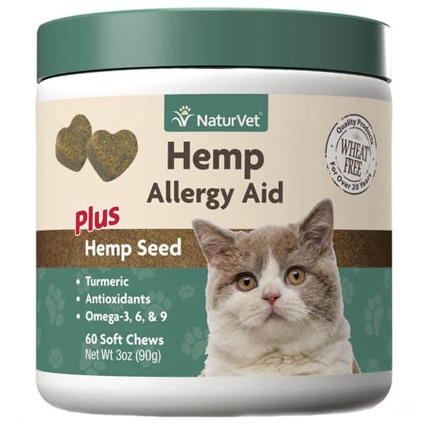NaturVet Hemp Allergy Aid Soft Chews for Cats 60ct