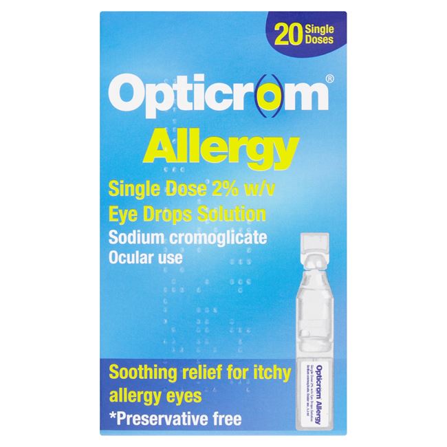 Opticrom Allergy Single Dose 2% Eye Drops Solution