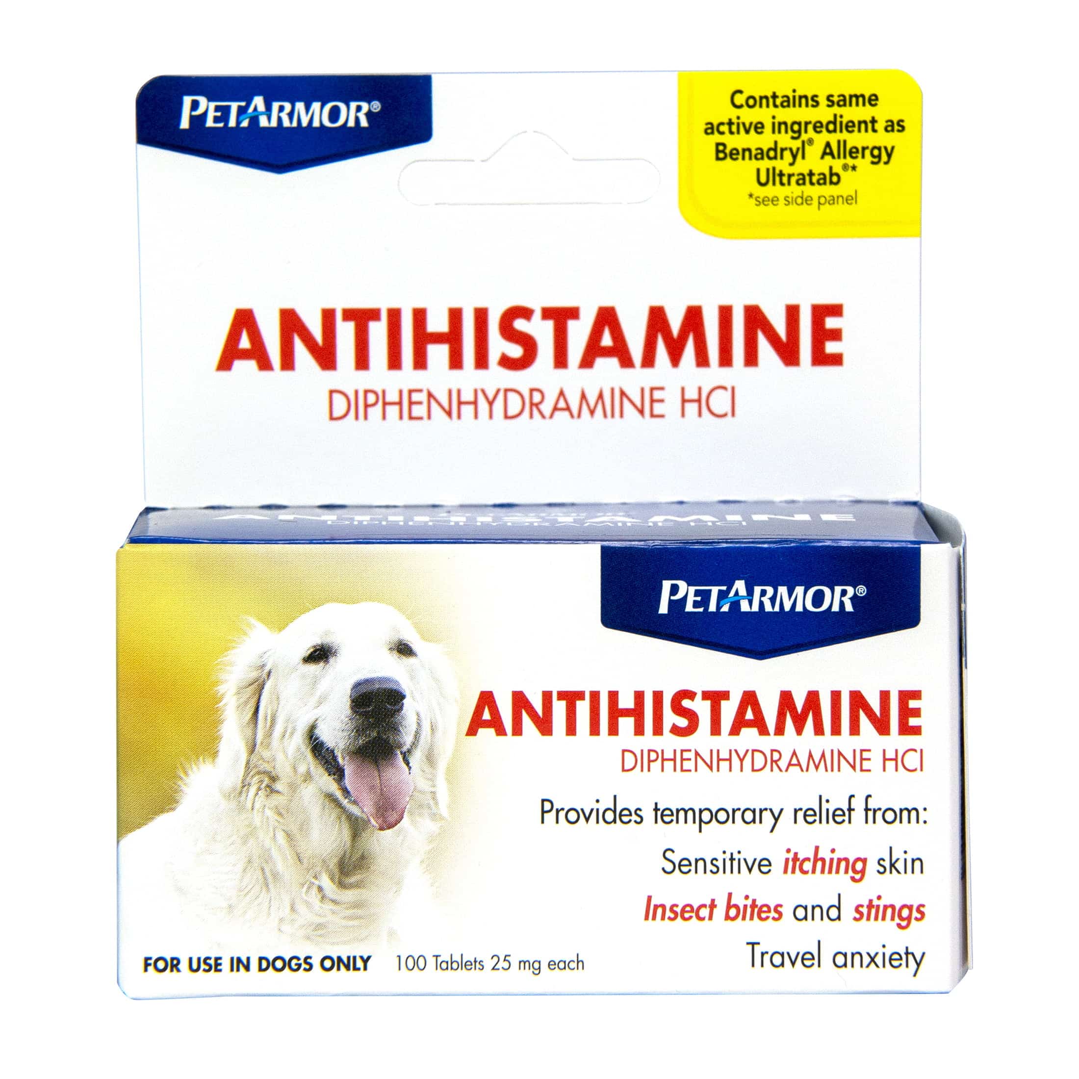 PetArmor Allergy Relief &  Antihistamine for Dogs, 100 Tabs