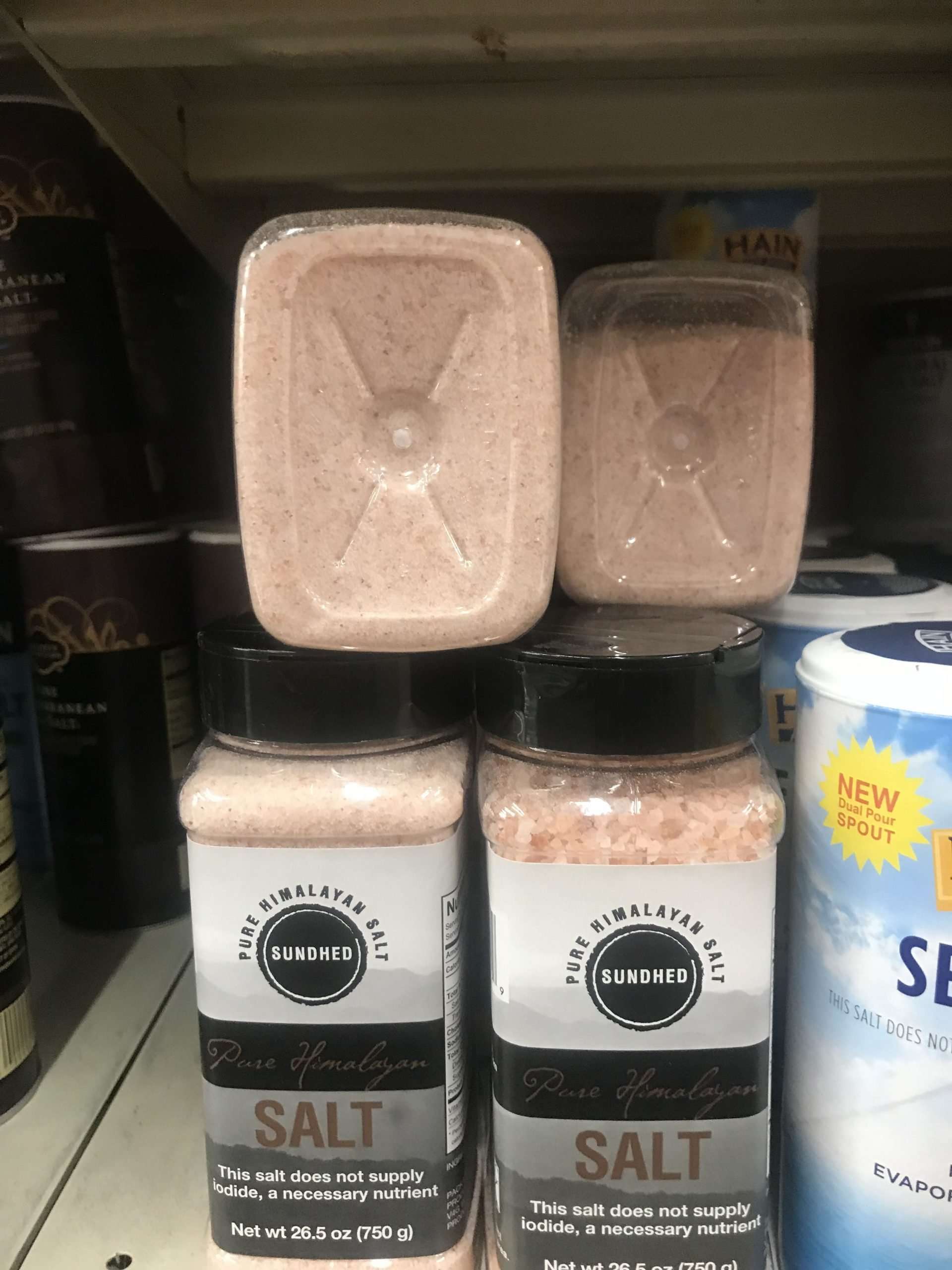 Pink salt I usually buy mine at Marshals. You can not have to much salt ...