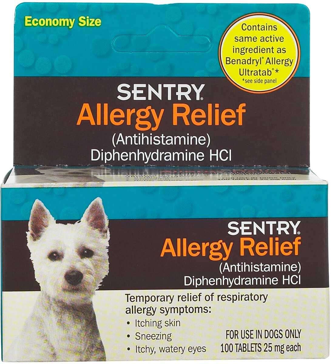 Sentry Allergy Relief Tablets for Dogs 25 mg/100 ct
