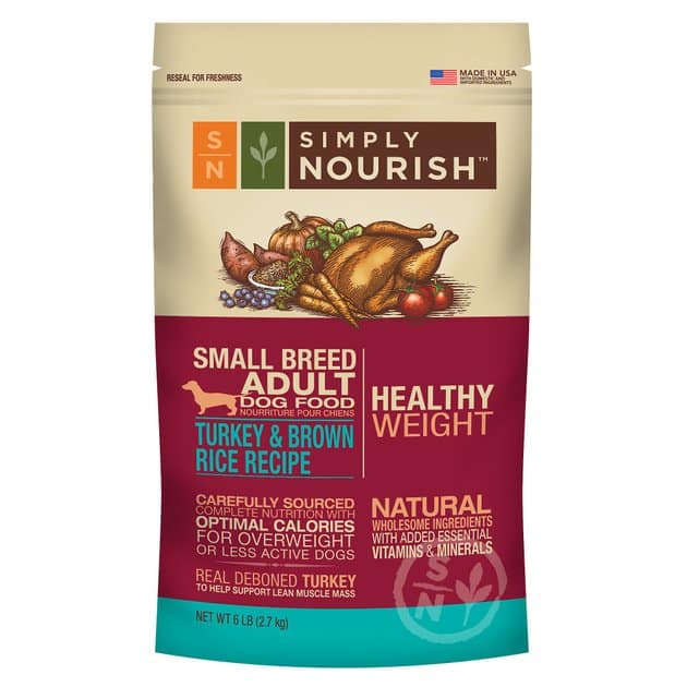 Simply Nourish Healthy Weight Turkey &  Brown Rice Recipe Small Breed ...