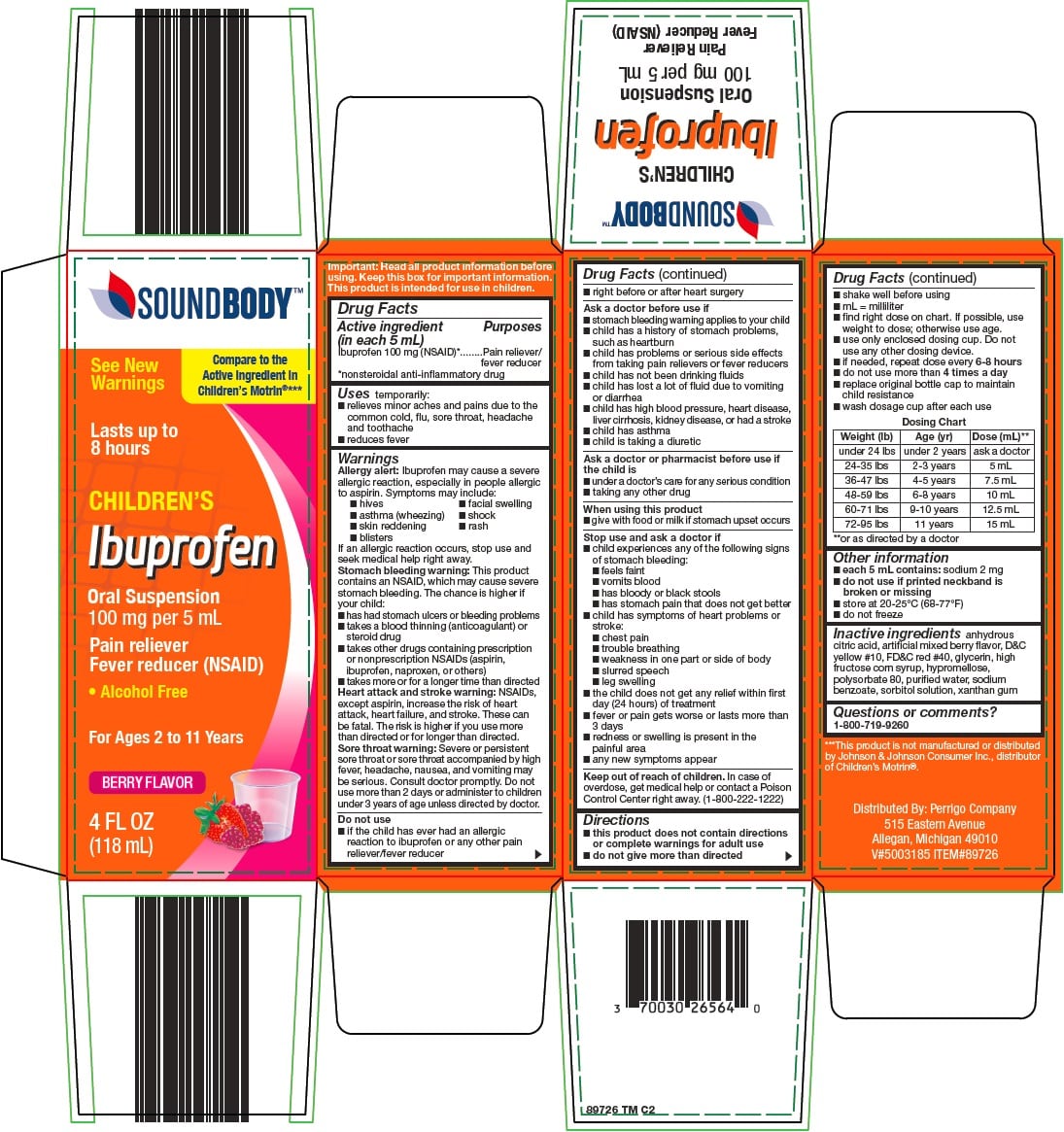 Sound Body Childrens Ibuprofen: Details from the FDA, via OTCLabels.com
