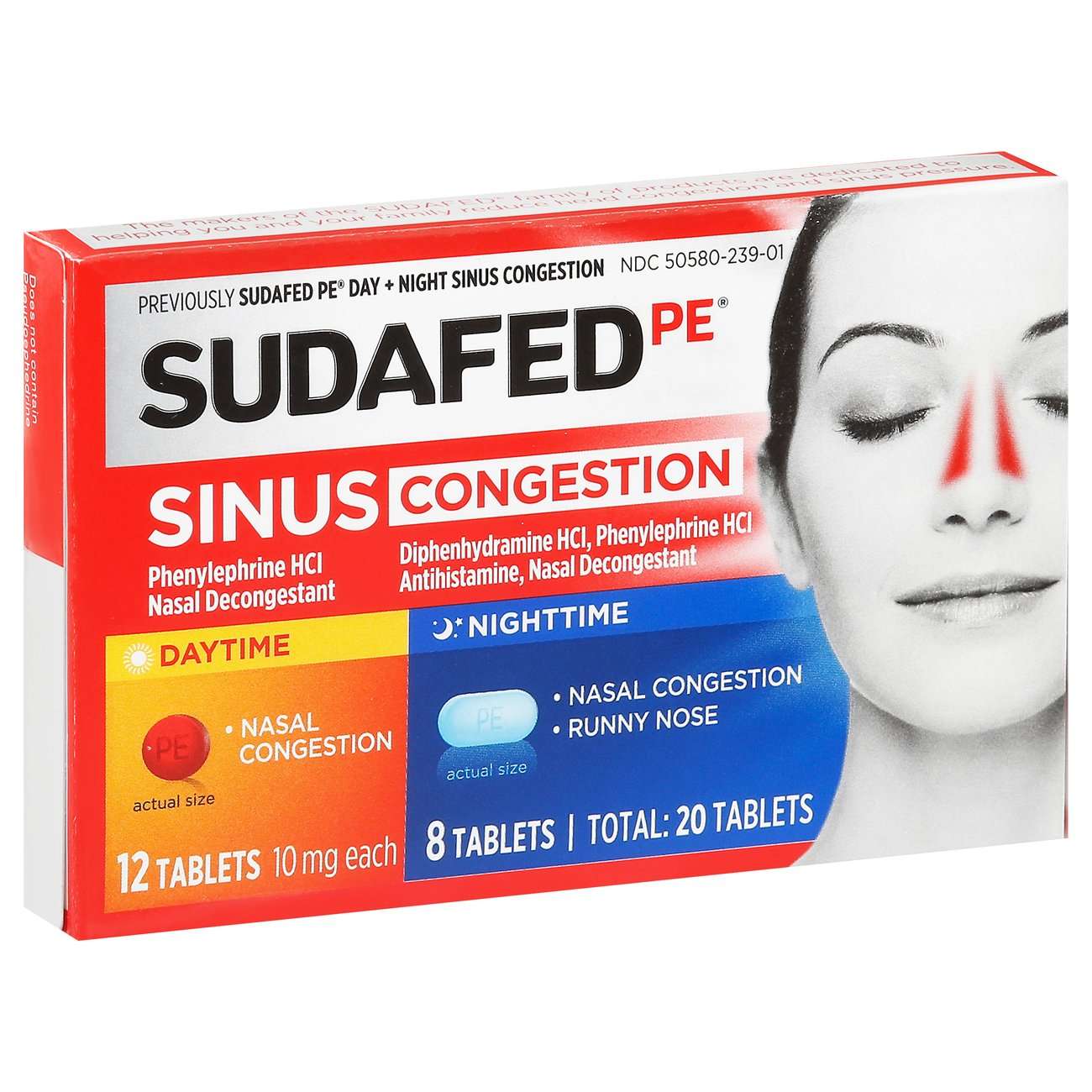 Sudafed PE Sinus Congestion Day + Night Tablets