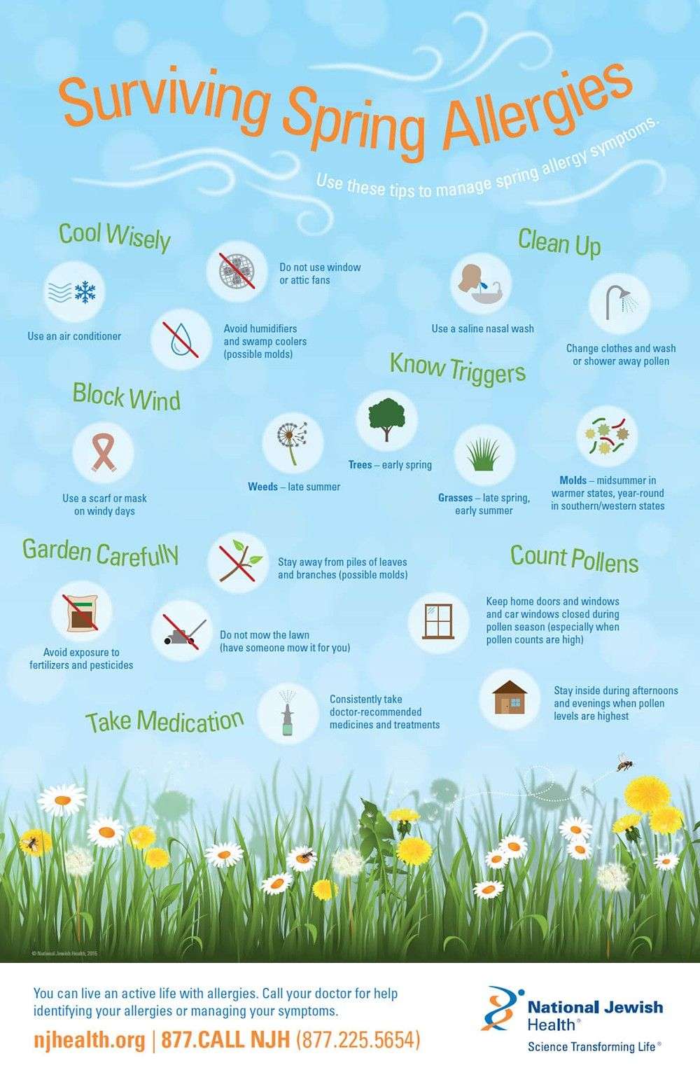 Surviving Spring Allergies Infographic in 2020