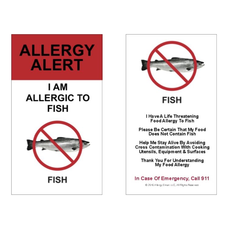 The Fish Food Allergy Card is a visual tool to protect people with ...