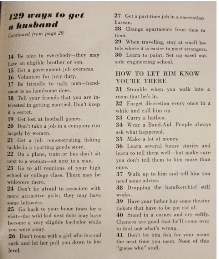 This Dating Advice From The 1950s Will Help You Find A Husband... Or Not.