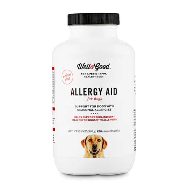 Well &  Good Dog Allergy Aid Chewable Tablets, 12.6 oz., Count of 120 ...