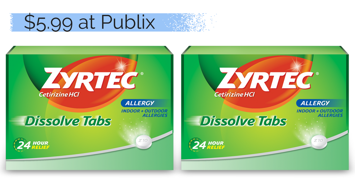 Zyrtec Allergy Tabs, $5.99 at Publix :: Southern Savers